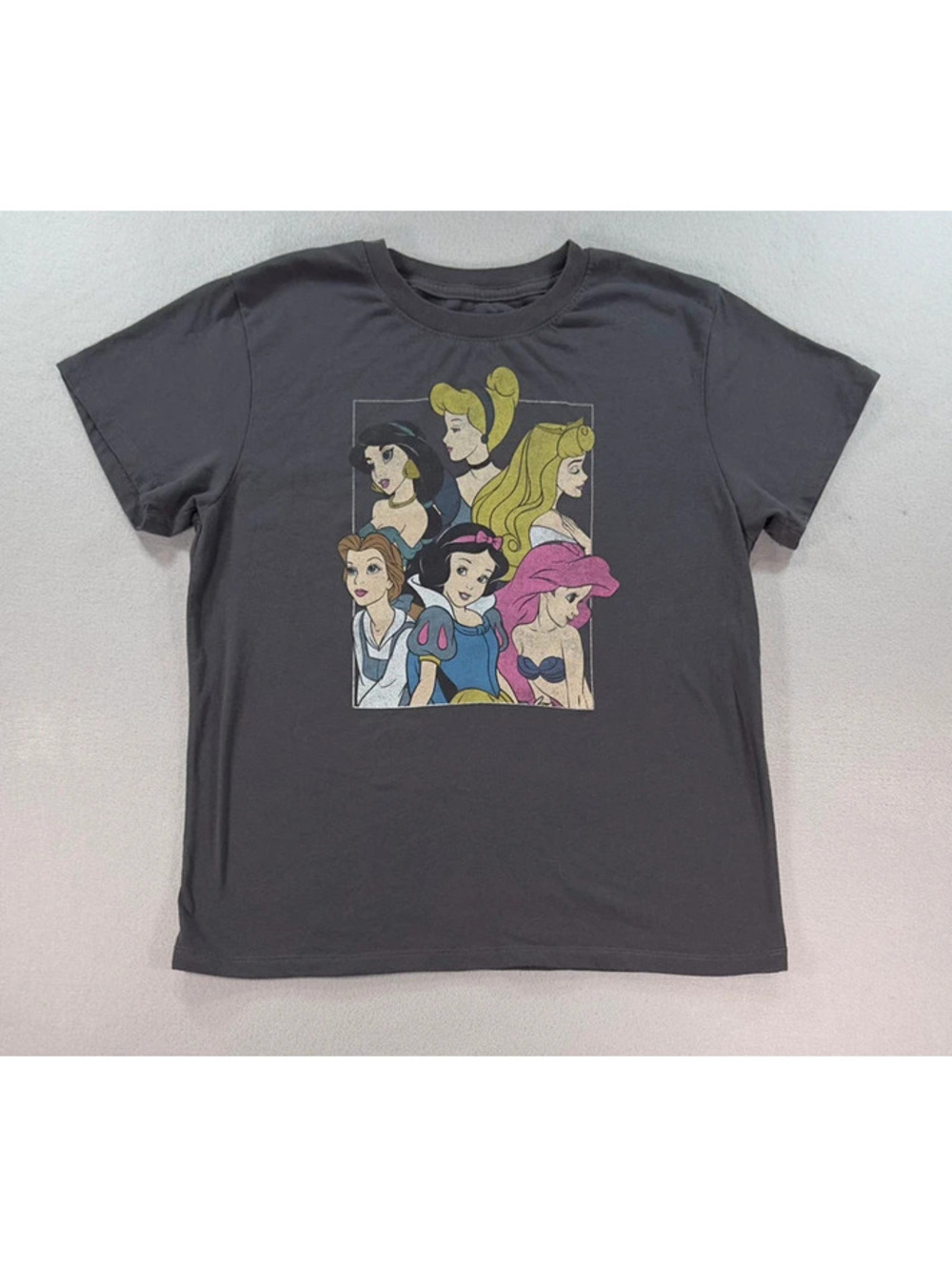 Disney Princess Graphic T-Shirt Charcoal Gray Women’s Short Sleeve F00102